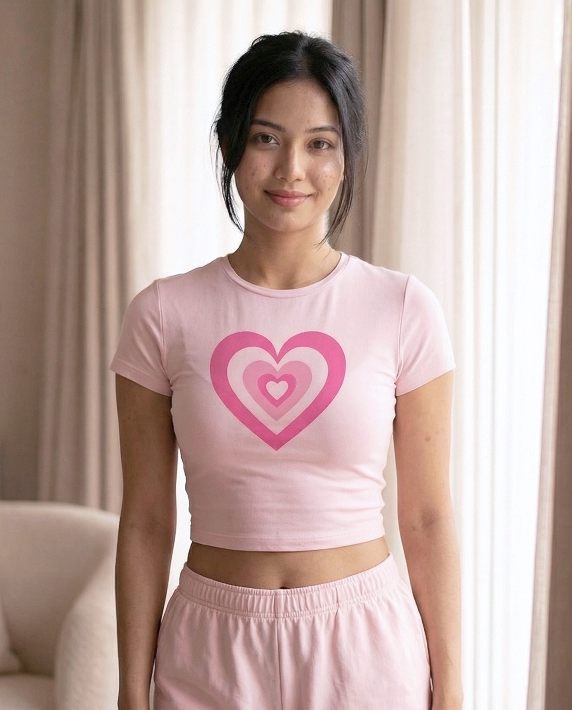 Pink Hearts Baby Tee