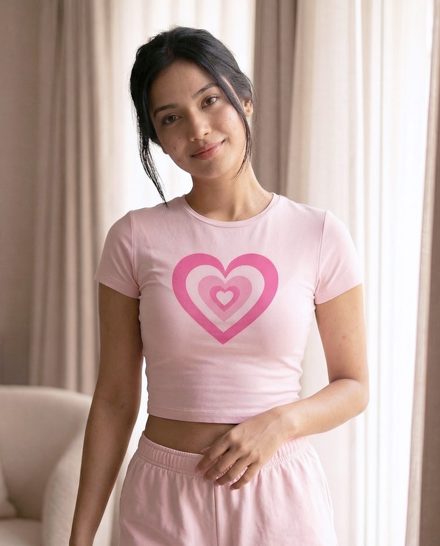 Pink Hearts Baby Tee