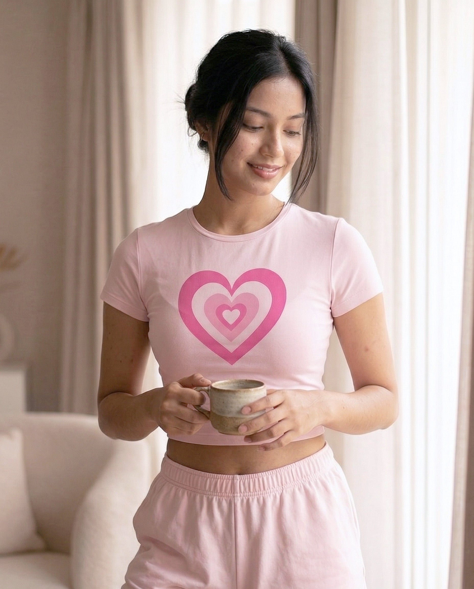 Pink Hearts Baby Tee