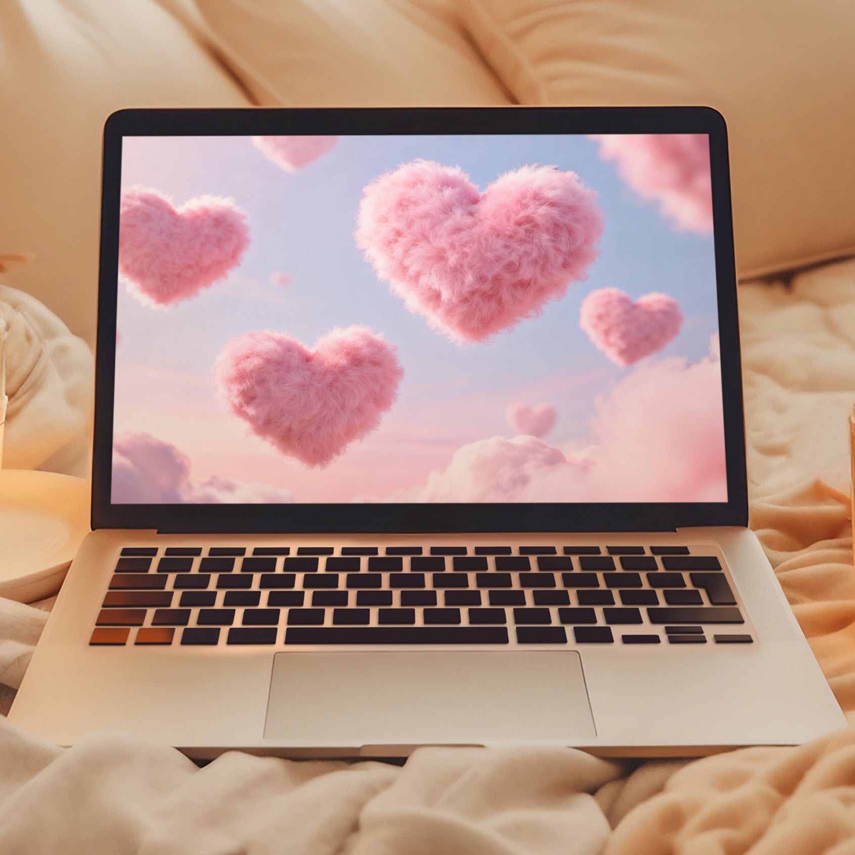 Free Floating Hearts Desktop Wallpaper